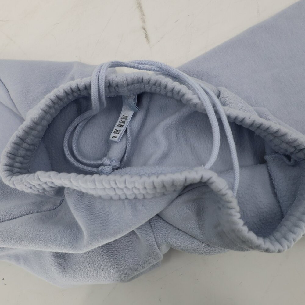 SKIMS Sweatpants womens small Boyfriend Fleece Baggy Zen Blue drawstring pockets - Picture 7 of 11
